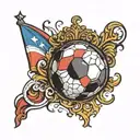 Soccer ball and dominican republic tattoo design idea