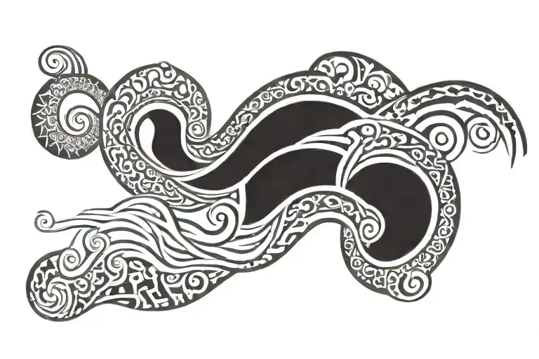 kiwi waves tattoo design idea