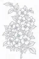 small thin flower vine that has violets, liyi of the valleys, and roses on it tattoo design idea