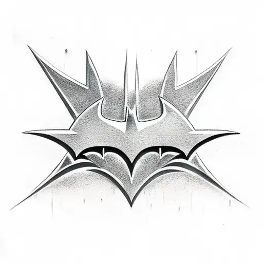 Dark Black Batman Symbol Tattoo On Chest - Logo Batman Arkham Origins -  Free Transparent PNG Clipart Images Download