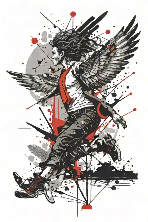 icarus falling from sky tattoo design idea