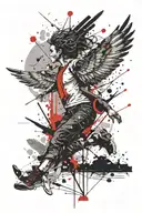 icarus falling from sky tattoo design idea