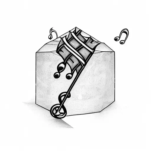 A welding torch surrounded by musical notes tattoo design idea