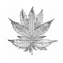 An intricate blackwork design of a marijuana leaf morphing into a welding flame tattoo design idea