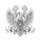 half polish eagle half lily flower tattoo design idea