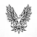 half polish eagle half lily flower tattoo design idea