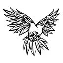 half polish eagle half lily flower tattoo design idea