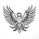 half polish eagle half lily flower tattoo design idea