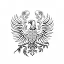 half polish eagle half lily flower tattoo design idea