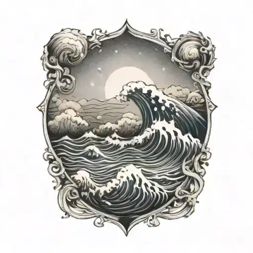 ocean tattoo design idea