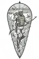 underwater,  spearfishing, tattoo design idea