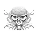spider skull tattoo design idea