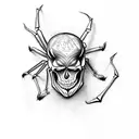spider skull tattoo design idea