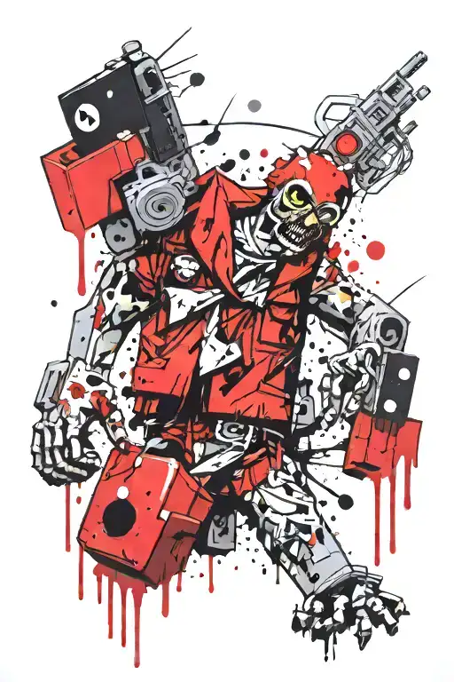 zombie legos attacking denver tattoo design idea