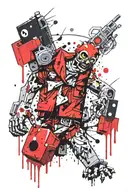 zombie legos attacking denver tattoo design idea