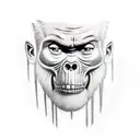 Gorillaz singers silouhette tattoo design idea