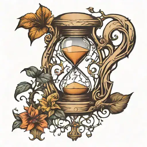 Hourglass with Growing Roots: Search for hourglass designs and look for artistic interpretations where roots are incorpo tattoo design idea