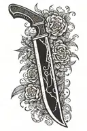 A machete knife tattoo design idea