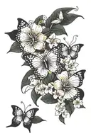 butterflies frangipani flowers wrapped tattoo design idea