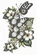 butterflies frangipani flowers wrapped tattoo design idea