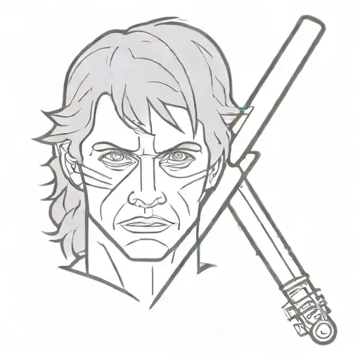 star wars lightsaber of anakin skywalker tattoo design idea