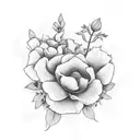 august, March, October birth flower, mother of 3 tattoo design idea