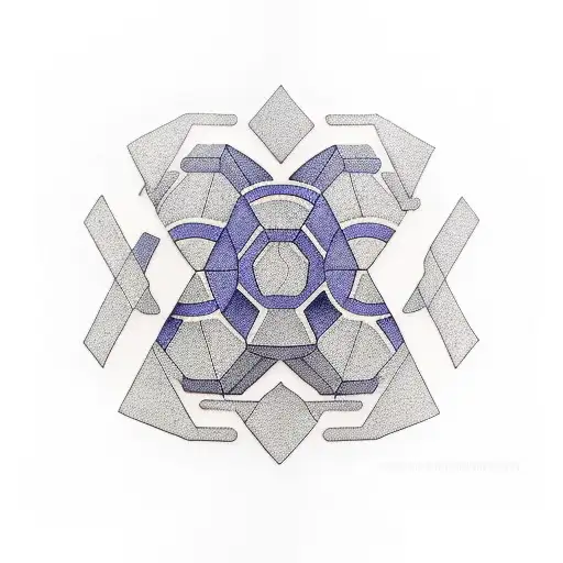 hexagons on the shoulder  tattoo design idea