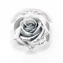 writing in stem rose tattoo design idea