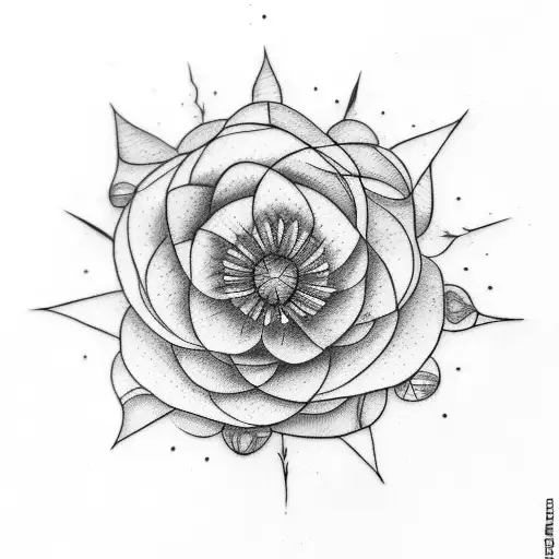 Fineline Tattoo Mandala Flower tattoo design idea