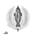 Northern Pike Fish tattoo design idea