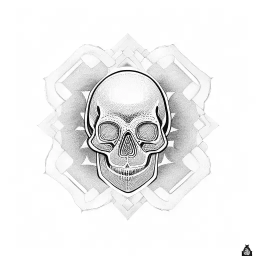 Skull and mandala tattoo design idea