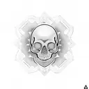 Skull and mandala tattoo design idea