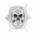 Skull and mandala tattoo design idea