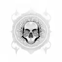 Skull and mandala tattoo design idea