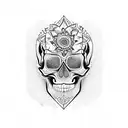 Skull and mandala tattoo design idea