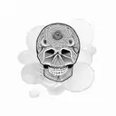 Skull and mandala tattoo design idea