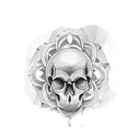 Skull and mandala tattoo design idea