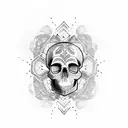 Skull and mandala tattoo design idea