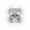 Skull and mandala tattoo design idea