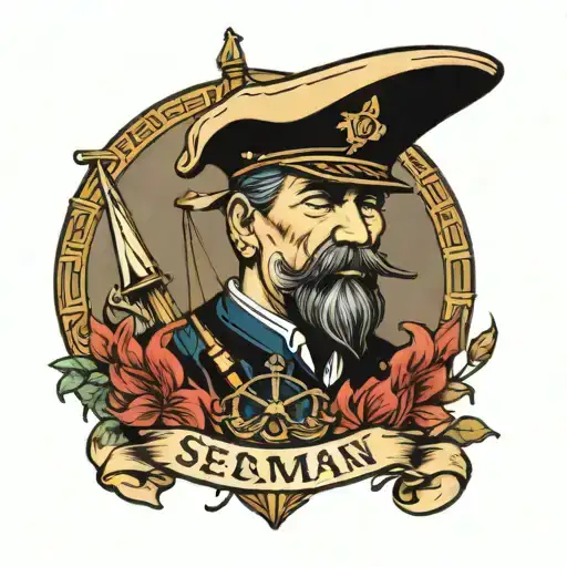 seaman sailing tattoo design idea