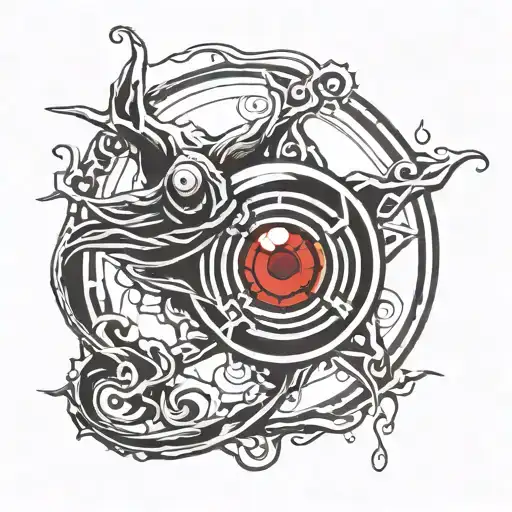 Itachi Sharingan tattoo design idea