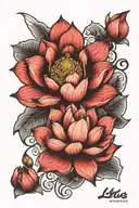 lotus flower and traditional Khmer tattoo tattoo design idea