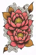 lotus flower and traditional Khmer tattoo tattoo design idea