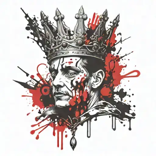 heavy is the head that wears the crown Alice in wonderland tattoo design idea