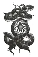 Black Snake With Spider Webs tattoo design idea