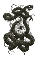 Black Snake With Spider Webs tattoo design idea