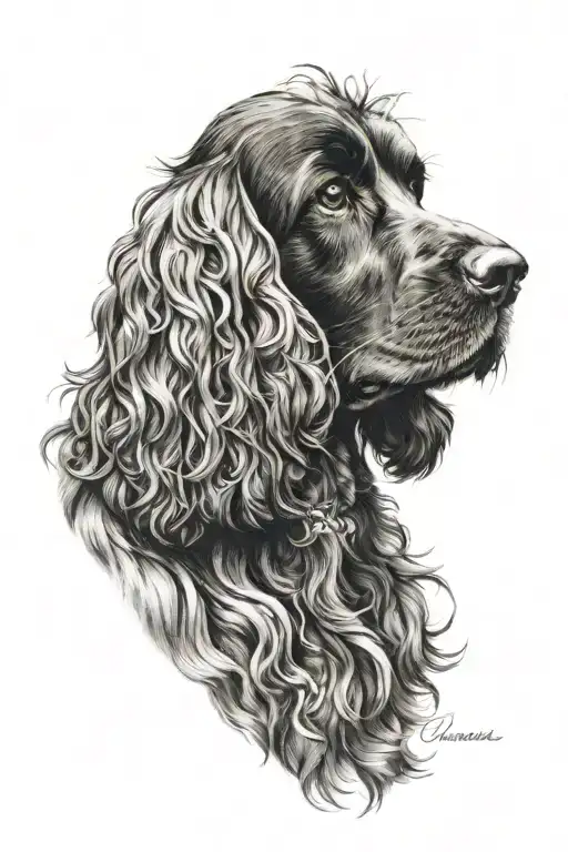 cocker spaniel tattoo design idea