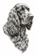 cocker spaniel tattoo design idea