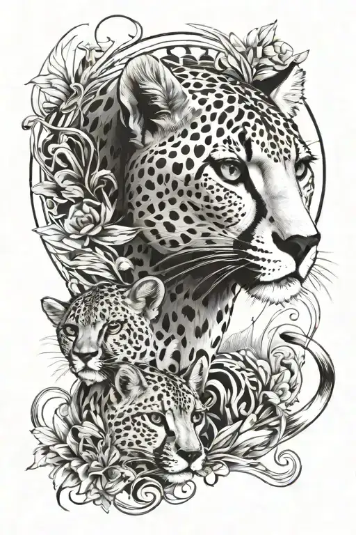 cheetah and gazelle tattoo design idea