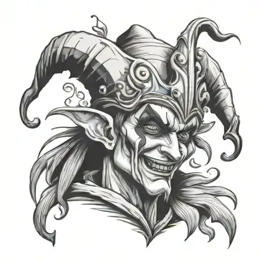 crying jester tattoo design idea